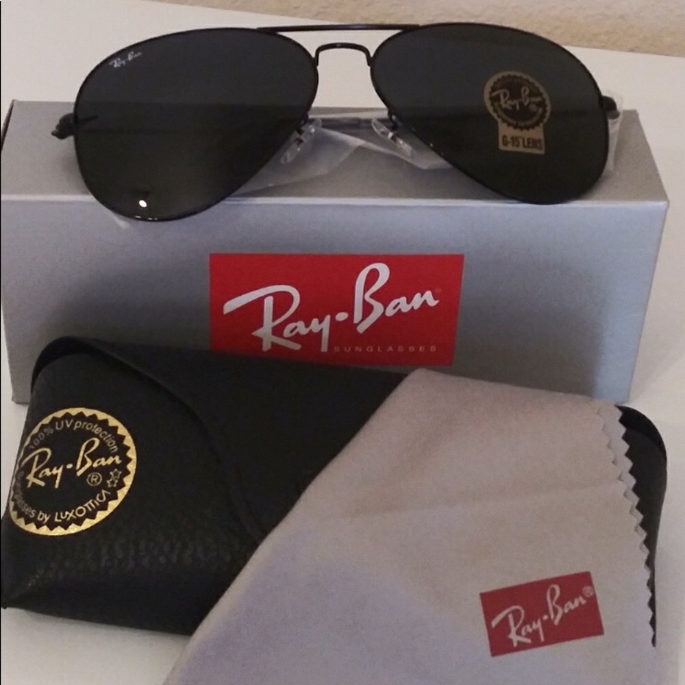 Brand new black on black Rayban aviators